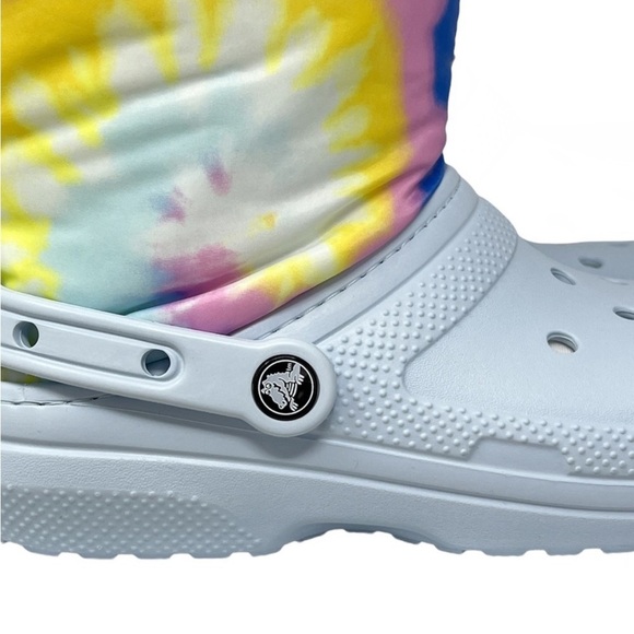 NWT Crocs Classic Lined Neo Puff Tie-Dye Boot Light Blue Women's Size 8 Unisex - Picture 6 of 11